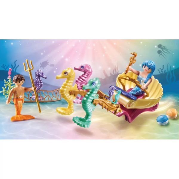 Playmobil Princess Magic 71500 podwodni mieszkańcy z powozem koników morskich, zabawki Nino Bochnia, pomysł na prezent dla 6 latki, syrenki playmobil, zestaw z syrenkami