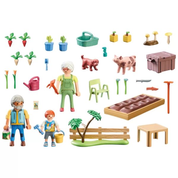 Playmobil country 71443 ogródek warzywny u dziadków, zabawki Nino Bochnia, pomysł na prezent dla 5 latki, zwierzątka domowe playmobil, dziadkowie playmobil figurki do zabawy