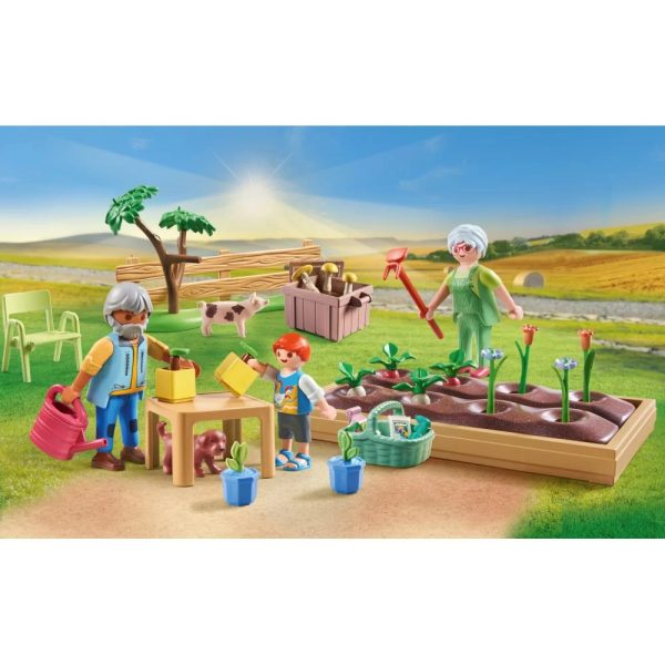 Playmobil country 71443 ogródek warzywny u dziadków, zabawki Nino Bochnia, pomysł na prezent dla 5 latki, zwierzątka domowe playmobil, dziadkowie playmobil figurki do zabawy