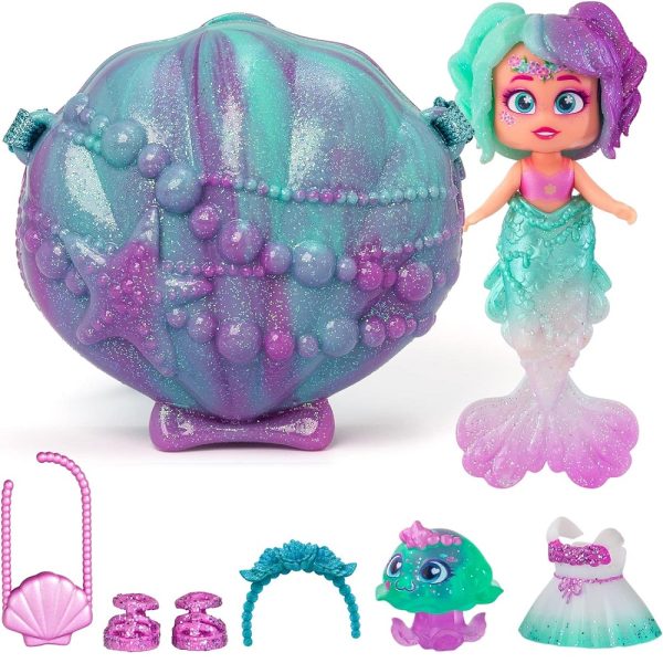 magicbox kookyloos mermaids syrenka pearl z muszlą, zabawki nino bochnia, pomysł na prezent dla 5 latki, laleczka syrenka kookuyloos, laleczka kookyloos z torebką muszelką, laleczka zmieniająca twarz