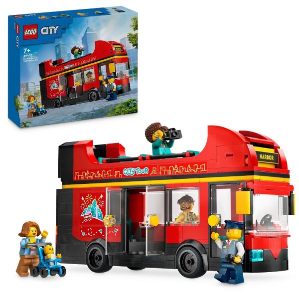 Klocki Lego City 60407 Czerwony piętrowy autokar, zabawki Nino Bochnia, pomysł na prezent dla 6 latka, czerwony piętrowy autobus