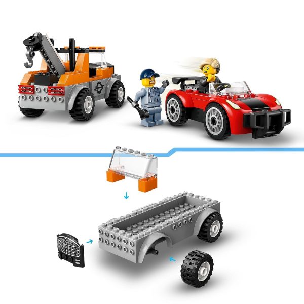 Klocki Lego City 60435 Samochód pomocy drogowej i naprawa sportowego auta, zabawki Nino Bochnia, pomysł na prezent dla 5 latka, nowości lego city czerwiec 2024, lego city pomoc drogowa