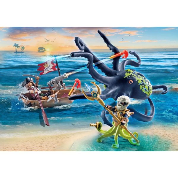 Playmobil pirates 71419 walka z gigantyczną ośmiornicą, zabawki Nino Bochnia, pomysł na prezent dla 6 latka, playmobil piraci