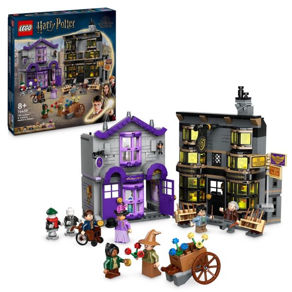 Klocki Lego Harry Potter 76439 Sklepy Ollivandera i Madame Malkin, zabawki Nino Bochnia, pomysł na prezent dla 8 latka, lego harry potter