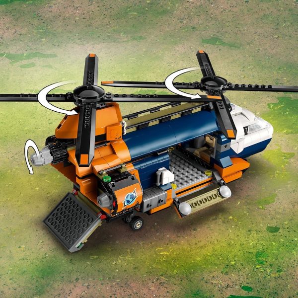 Klocki Lego city 60437 Helikopter badaczy dżungli w bazie, zabawki Nino Bochnia, pomysł na prezent dla 7 latka, duży helikopter z klocków lego