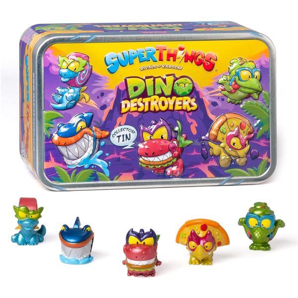 Magic Box super Things dino destroyers metalowa puszka 5 figurek, zabawki Nino Bochnia, pomysł na prezent dla 5 latka, super things dino figurki do kolekcjonowania