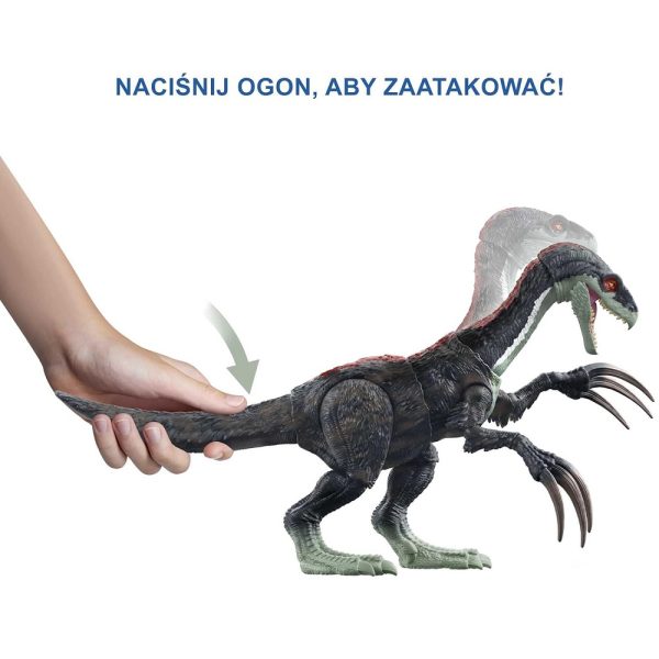 Mattel Jurassic world dinozaur Therizinosaurus GWD65, duży terinozaur, zabawki Nino Bochnia, pomysł na prezent dla 5 latka, duży ryczący Dinozaur terinozaur