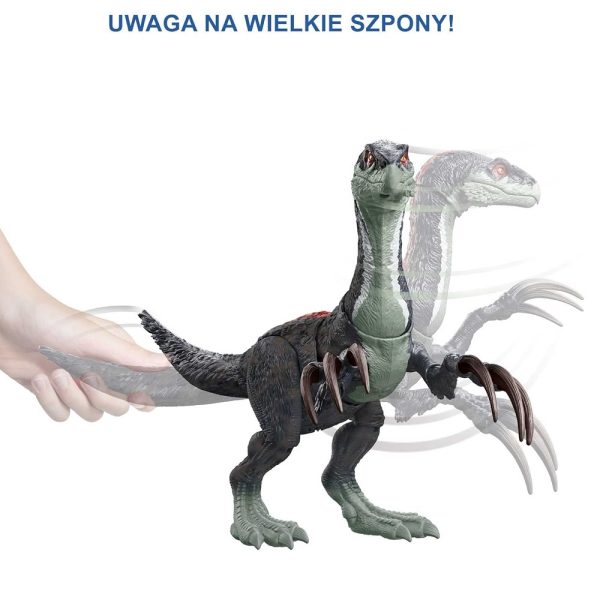 Mattel Jurassic world dinozaur Therizinosaurus GWD65, duży terinozaur, zabawki Nino Bochnia, pomysł na prezent dla 5 latka, duży ryczący Dinozaur terinozaur