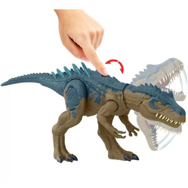 Mattel Jurassic world dinozaur allosaurus allozaur Hrx50, zabawki Nino Bochnia, pomysł na prezent dla 5 latka, duży groźny dinozaur, dinozaur z rykiem
