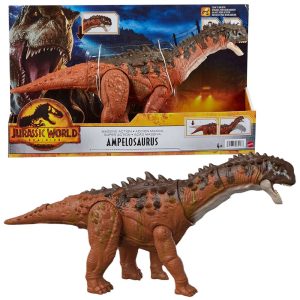 Mattel Jurassic world dinozaur ampelosaurus ampelozaur hdx50, zabawki Nino Bochnia, pomysł na prezent dla fana dinozaurów, ruchomy dinozaur jurassic world