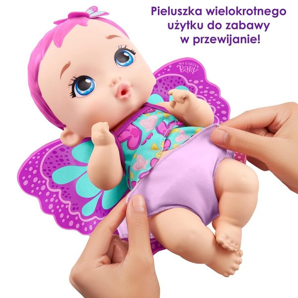 Mattel My Garden Baby lalka bobas motylek różowa Gyp10, zabawki Nino bochnia, pomysł na prezent dla 4 latki, lalka bobasek do karmienia buteleczką