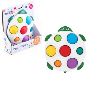 dumel discovery tuli fun żółwik pop it zabawka sensoryczna 50730, zabawki Nino Bochnia, pomysł na prezent dla maluszka, zabawka sensoryczna dla 6 miesięcznego dziecka