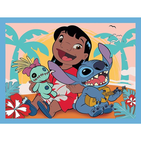 trefl puzzle 2w1 puzzle memory Lilo i Stitch wesoły dzień 93585, zabawki Nino Bochnia, pomysł na prezent dla 4 latki, puzzle i memory dla dziewczynki z bajki Lilo i Stitch