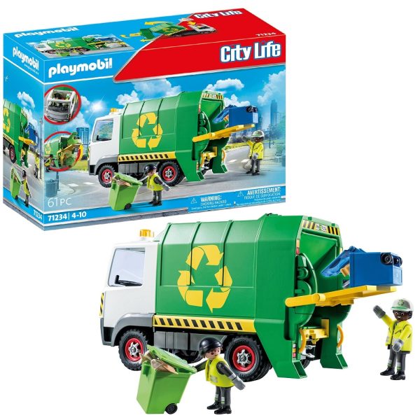 Playmobil City life 71234 ciężarówka do recyklingu, zabawki Nino Bochnia, pomysł na prezent dla 4 latka, śmieciarka,