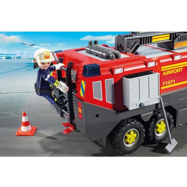 Playmobil city action 71371 pojazd strażacki na lotnisku ze światłem i dźwiękiem, zabawki Nino Bochnia, pomysł na prezent dla 5 latka, straż pożarna , co kupić 4 latkowi na urodziny