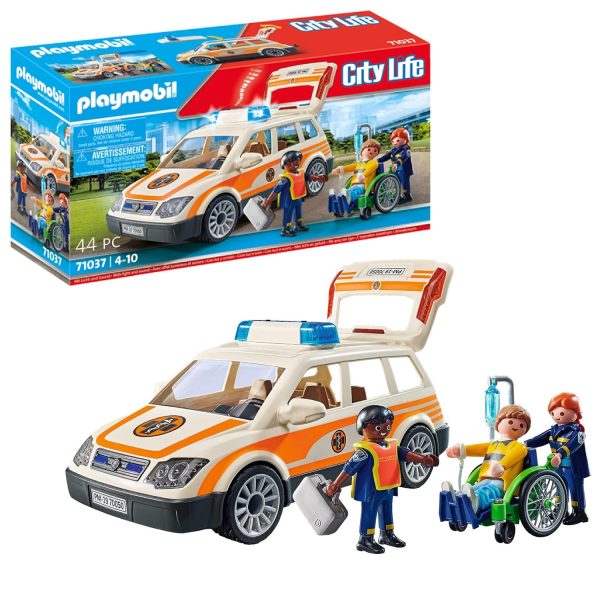 Playmobil city life 71037 Samochód lekarza pierwszej pomocy, zabawki nino Bochnia, pomysł na prezent dla 4 latka, karetka pogotowia ze światłem i dźwiękiem