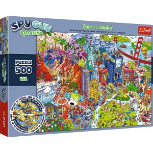 Trefl puzzle 500 el spy guy lost items USA 37480, zabawki Nino Bochnia, pomysł na prezent dla 9 latki, puzzle z poszukiwaniem różnic