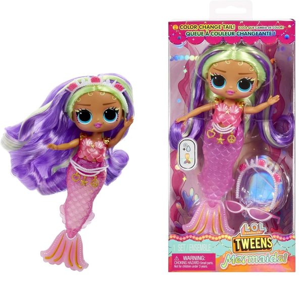 Mga lalka lol surprise tweens mermaids lalka syrenka Cleo Cove 510437, zabawki Nino Bochnia, pomysł na prezent dla 6 latki, lalka syrenka ze zmieniającym się ogonem