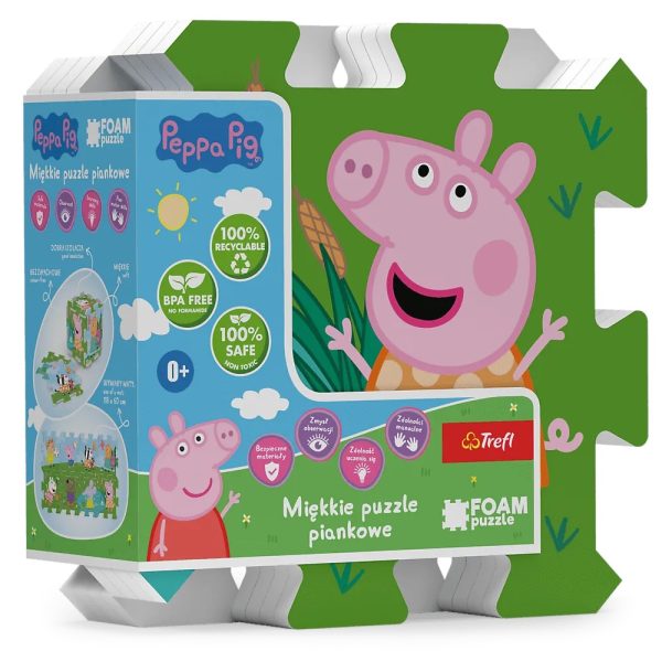 Trefl układanka puzzlo pianka puzzle piankowe mata Świnka Peppa 61612, zabawki Nino Bochnia, pomysł na prezent dla maluszka, mata na podłogę dla niemowlaka