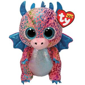 pluszak ty beanie boos kolorowy smok Flint, zabawki Nino Bochnia, pomysł na prezent dla 5 latki, kolorowy smok maskotka przytulanka