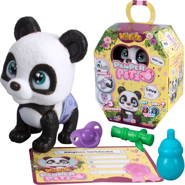 simba pamper petz panda z pieluszkowego gangu, zabawki Nino Bochnia, pomysł na prezent dla dziewczynki na 4 lata, panda siusiająca w pampersa,