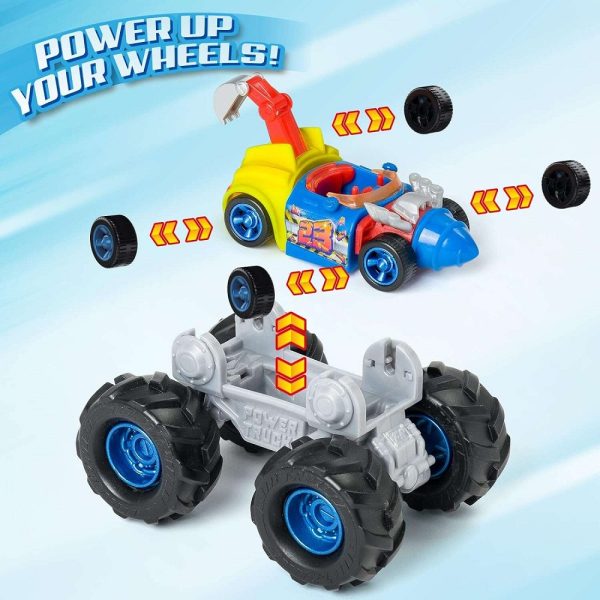 Magic box t-racers Power Trucks Turbo Digger pojazd 2w1, zabawki Nino Bochnia, pomysł na prezent dla 5 latka, t racers samochodzik z figurką