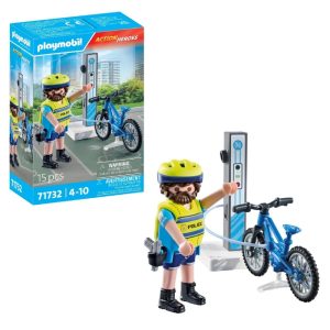Playmobil Action Heroes 71732 Rowerowy patrol policji, zabawki Nino bochnia, pomysł na prezent dla 5 latka, playmobil policja, policjant z rowerem