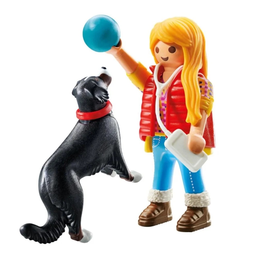 Playmobil My Life 71738 Dziewczynka z psem pasterskim, zabawki Nino Bochnia, pomysł na prezent dla 4 latki, dziewczynka playmobil z pieskiem