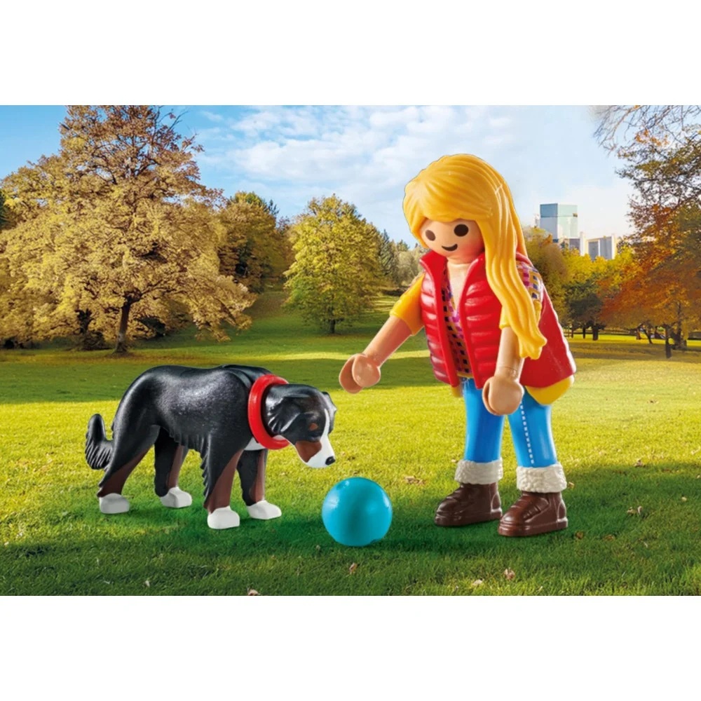 Playmobil My Life 71738 Dziewczynka z psem pasterskim, zabawki Nino Bochnia, pomysł na prezent dla 4 latki, dziewczynka playmobil z pieskiem