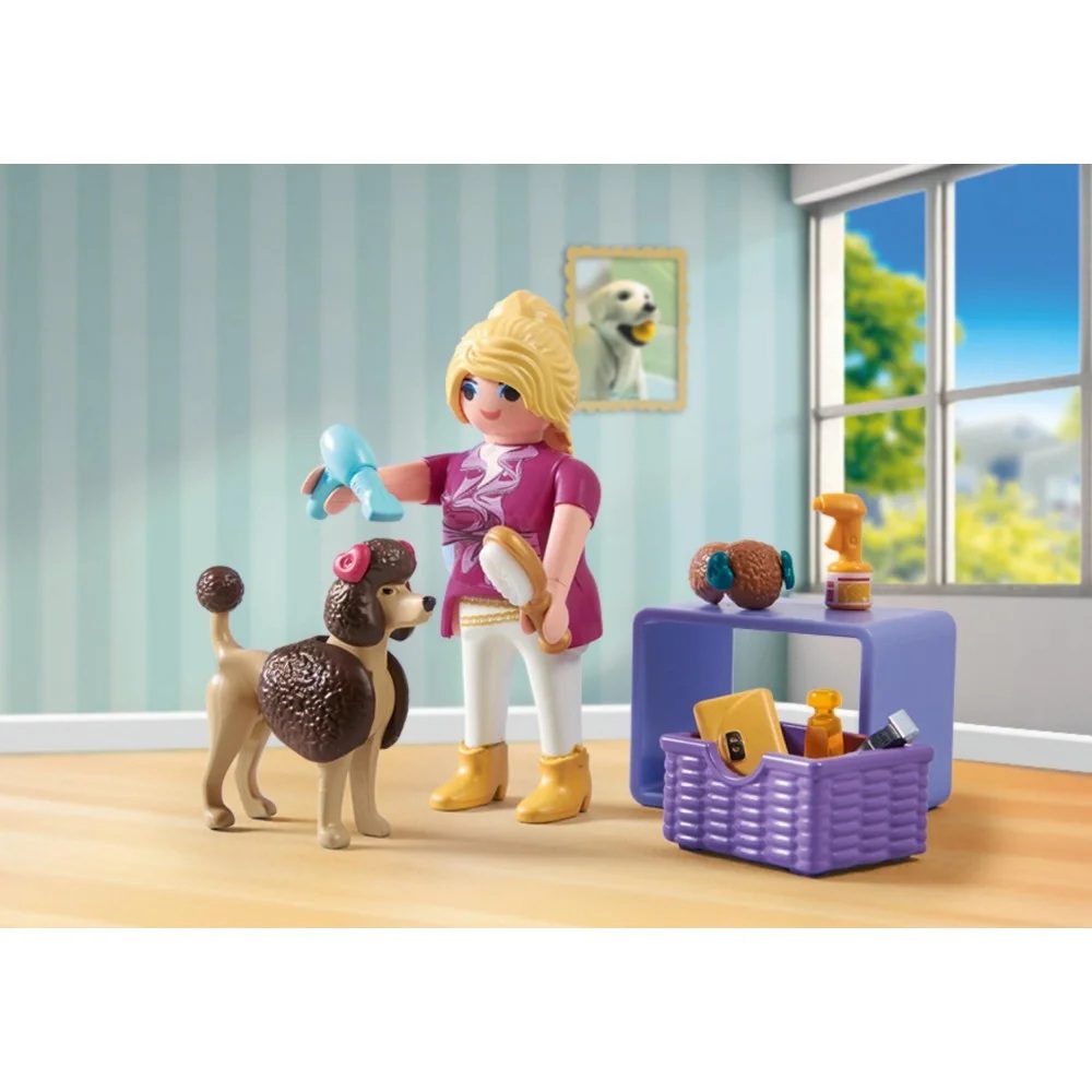 Playmobil My Life 71747 Pielęgnacja psów, zabawki Nino Bochnia, pomysł na prezent dla 5 latki, zabawa z pieskiem