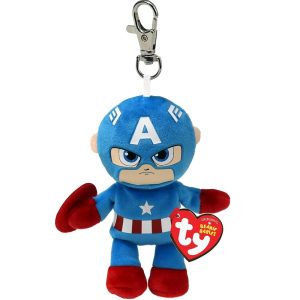 Pluszak Maskotka Brelok Ty Beanie Babies Capitan Ameryka Kapitan Ameryka, Zabawki Nino Bochnia, pomysł na prezent dla 5 latka, belok do kluczy , brelok do plecaka Avengers