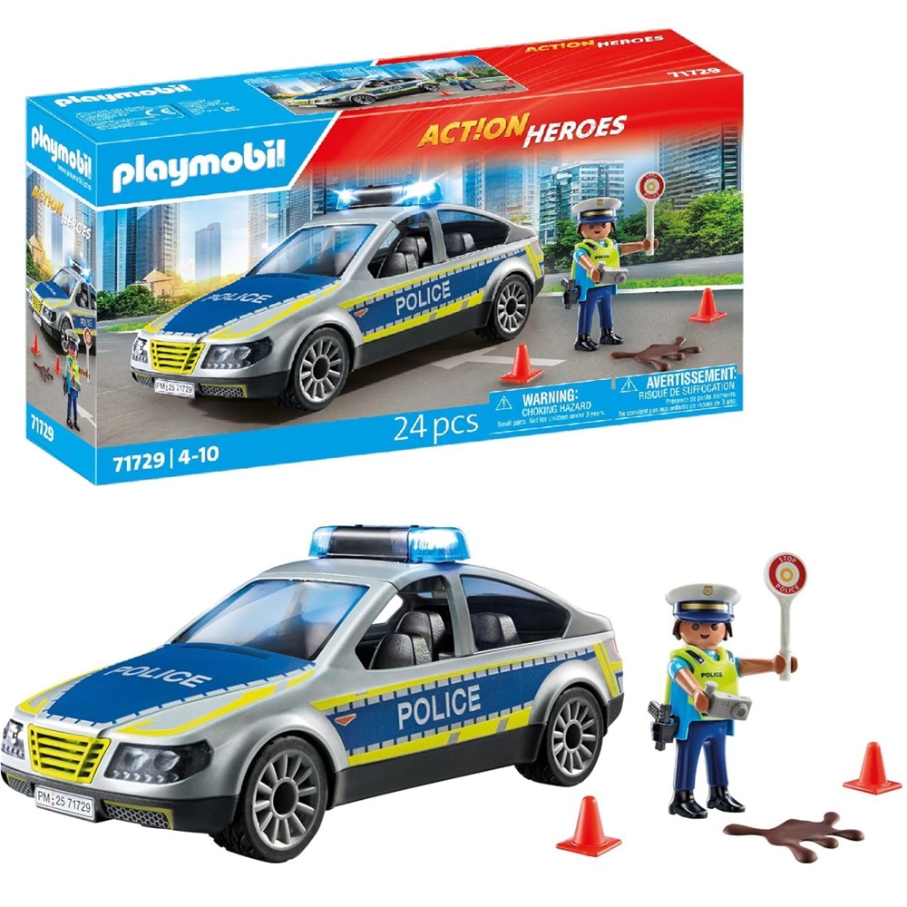 Playmobil Action Heroes 71729 Radiowóz policyjny, zabawki Nino Bochnia, pomysł na prezent dla 5 latka, samochód policyjny z światłem i dźwiękiem, zabawki Nino Bochnia, pomysł na prezent dla 4 latka