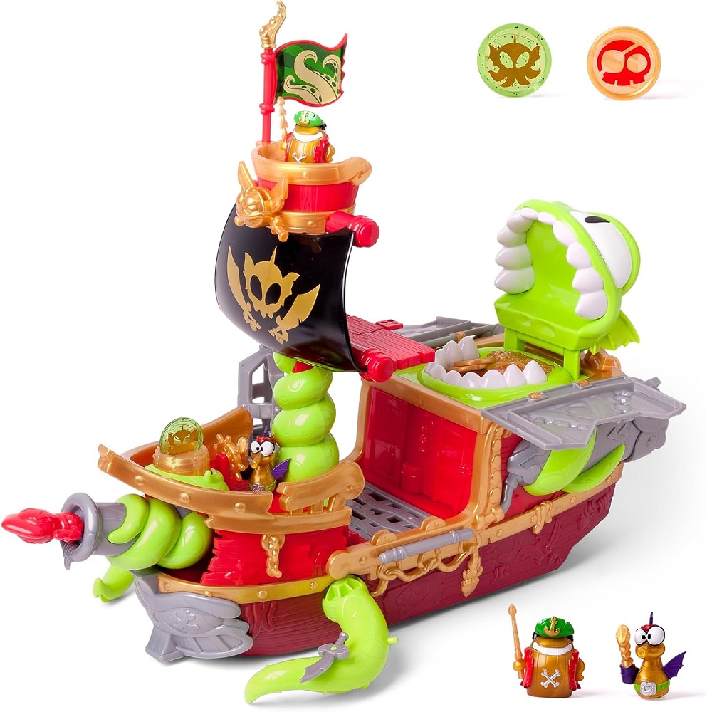 Magic Box Piratix Zestaw Kraken Ship Statek piracki Krakena figurki, zabawki Nino Bochnia, pomysł na prezent dla 4 latka, duży statek piracki z akcesoriami,