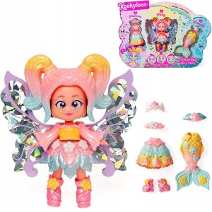 Magicbox Kookyloos Fairytale Mix Match lalka Rainbow ubranka, zabawki Nino Bochnia, pomysł na prezent dla 4 latki, laleczka zmieniająca wyraz twarzy, laleczka syrenka, laleczka wróżka