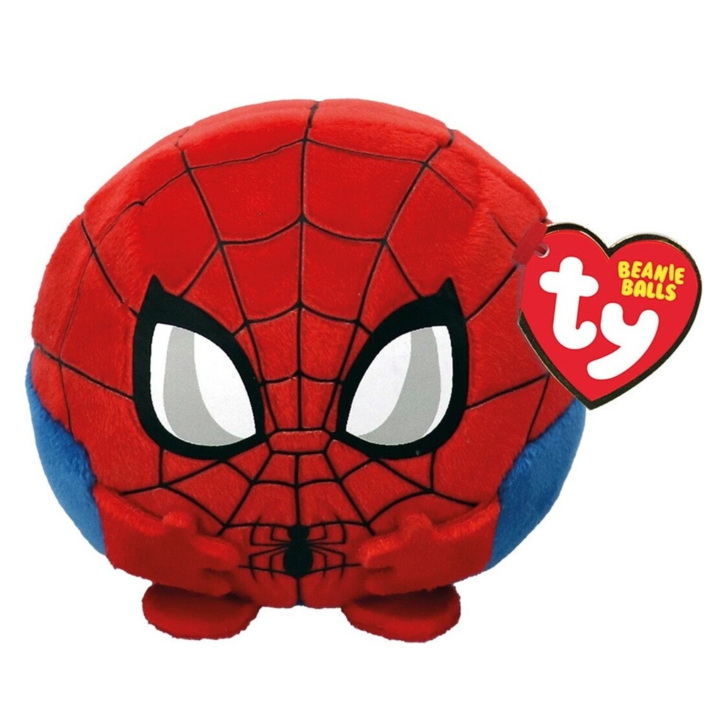 Maskotka pluszak ty Beanie balls puffies kulka Marvel Spiderman, zabawki Nino Bochnia, pomysł na prezent dla 5 latka, pluszowy spiderman kulka