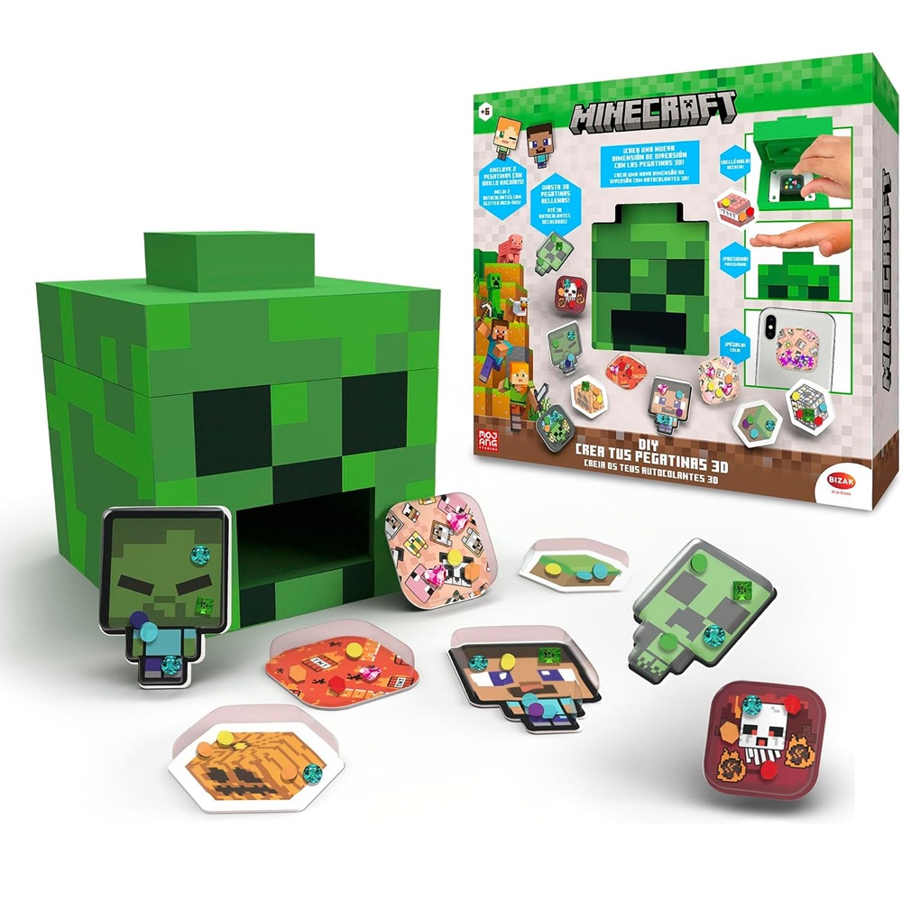 Epee Naklejkomat 3d Minecraft Zestaw do robienia naklejek 3d, zabawki nino Bochnia, zestaw kreatywny do robienia naklejek 3d z minecrafta