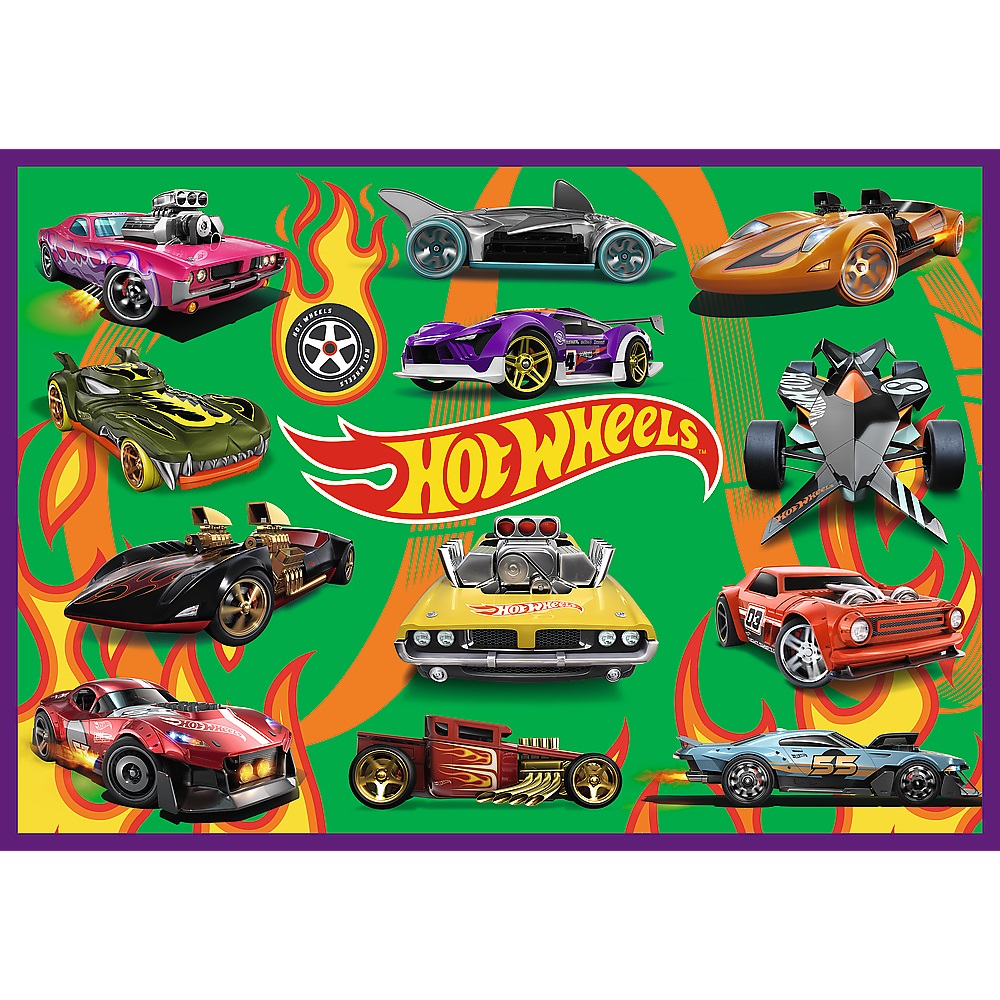 Puzzle 13312 Trefl Hot Wheels 4x250el. Wyścigowe auta, zabawki Nino Bochnia, pomysł na prezent dla 6 latka, puzzle 250 el Hot Wheels samochody