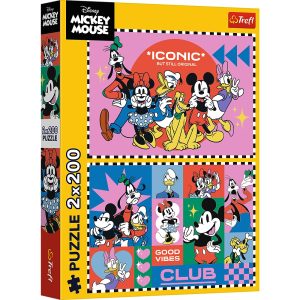 Trefl Puzzle 2x200 el Myszka Minnie Czas z przyjaciółmi 13319, zabawki Nino Bochnia, pomysł na prezent dla 6 latki, puzzle z myszką minnie, myszką miki, donaldem, ploto