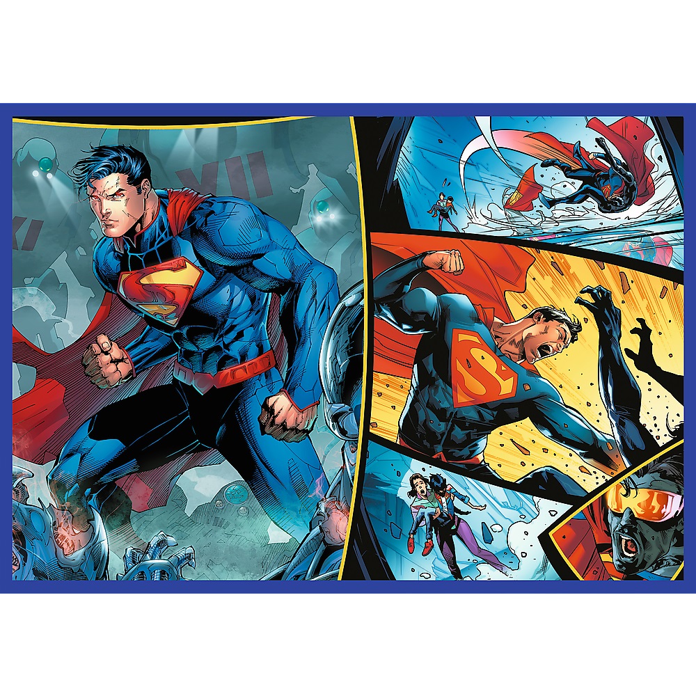 Trefl Puzzle 4x250 el Superman Odwaga Supermana 13340, zabawki Nino Bochnia, pomysł na prezent dla 6 latka, puzzle Superman