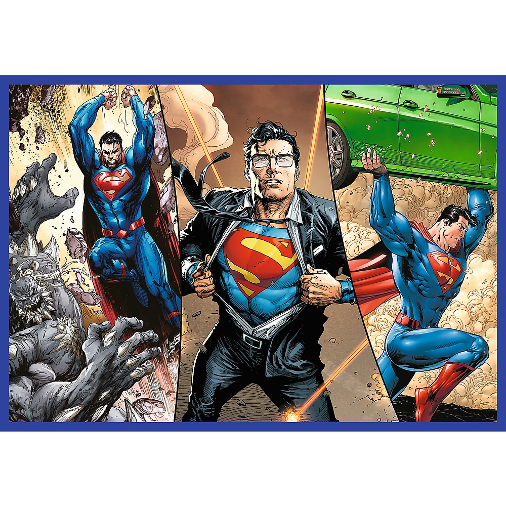 Trefl Puzzle 4x250 el Superman Odwaga Supermana 13340, zabawki Nino Bochnia, pomysł na prezent dla 6 latka, puzzle Superman