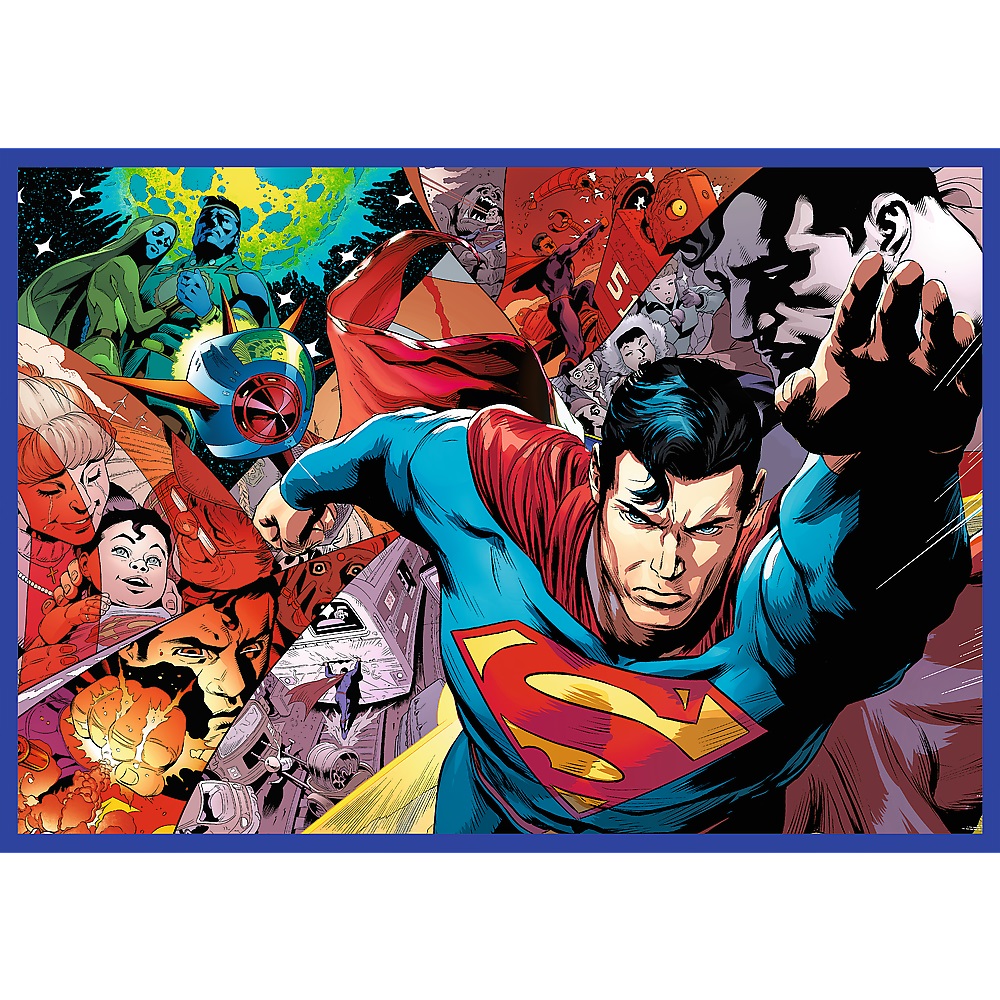 Trefl Puzzle 4x250 el Superman Odwaga Supermana 13340, zabawki Nino Bochnia, pomysł na prezent dla 6 latka, puzzle Superman