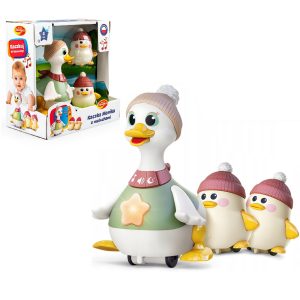 Dumel Discovery Kaczka Monika z maluchami, zabawki Nino Bochnia, pomysł na prezent dla 6 miesięcznego dziecka, interaktywna kaczuszka z małymi kaczętami