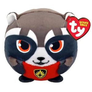 Maskotka pluszak ty Beanie balls puffies kulka Marvel Rocket, zabawki nino Bochnia, pomysł na prezent dla 4 latka, pluszowa kulka Rocket Strażnicy Galaktyki