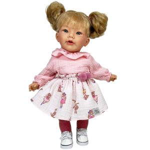 Nines d'onil lalka hiszpańska z dźwiękiem Chloe Mouse 45 cm 6821, zabawki Nino Bochnia, pomysł na prezent dla 4 latki, lalka jak żywa, lalka pachnąca budyniem waniliowym, hiszpańska lalka jak żywa