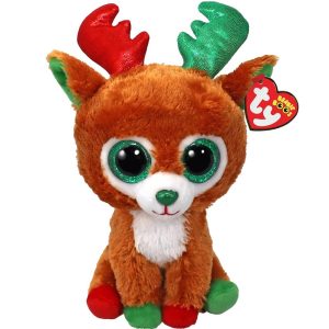pluszak maskotka ty beanie boos renifer Tinseltoes, zabawki Nino Bochnia, pluszak na boze narodzenie, renifer świąteczny, maskotka przytulanka reniferek