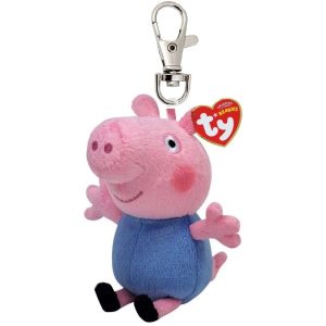 Pluszak brelok Beanie Babies Ty Świnka Peppa George, zabawki Nino Bochnia, pomysl na prezent dla 4 latka, brelok pluszowy George, maskotka brelok George