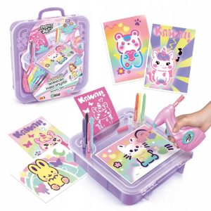 Epee Projekt Art Walizeczka małej artystki, zabawki Nino Bochnia, pomysł na prezent dla 6 latki, zestaw kreatywny do malowania z walizeczką , zestaw do malowania z aerografem