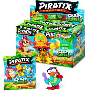 Magic Box Piratix Crazy Jungle Saszetka niespodzianka, zabawki Nino Bochnia, pomysł na prezent dla 4 latka, figurka niespodzianka Piratix