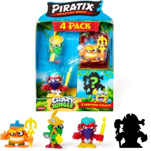 Magic Box Piratix Crazy Jungle figurki 4 pack, zabawki Nino Bochnia, pomysł na prezent dla 4 latka, figurki Piratów piratix