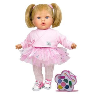 Nines d'onil lalka hiszpańska z dźwiękiem Tita star 45 cm 6111 LL, zabawki Nino Bochnia, pomysł na prezent dla 5 latki, mówiąca lalka hiszpańska jak żywa, lalka pachnie wanilią, lalka jak żywa z kosmetykami do malowania
